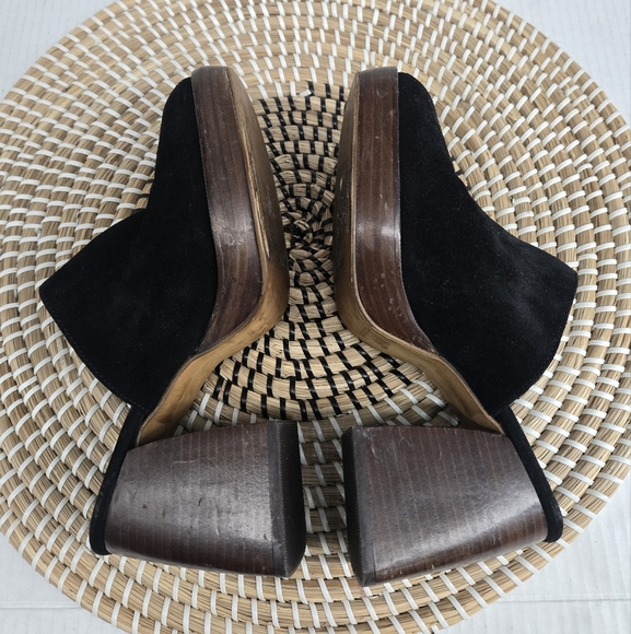 Black Suede Platform Mules 7 - Picture 2 of 12